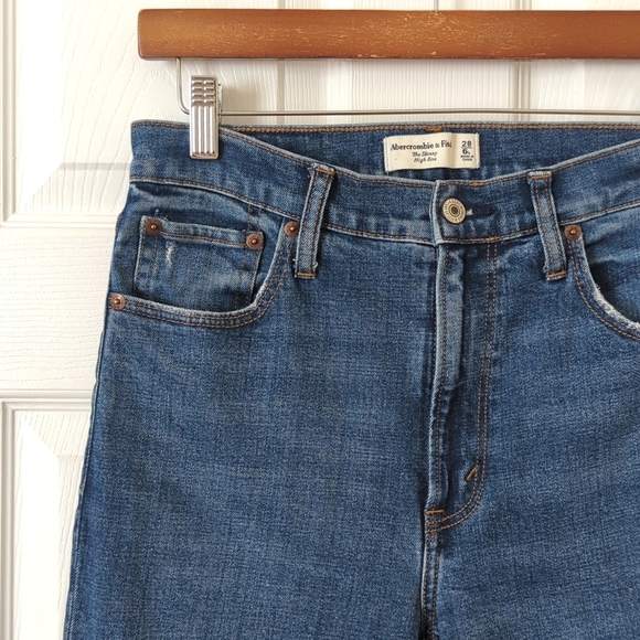 Abercrombie & Fitch Classic Distressed Medium Wash High Rise Skinny Jeans 28 - Picture 11 of 14